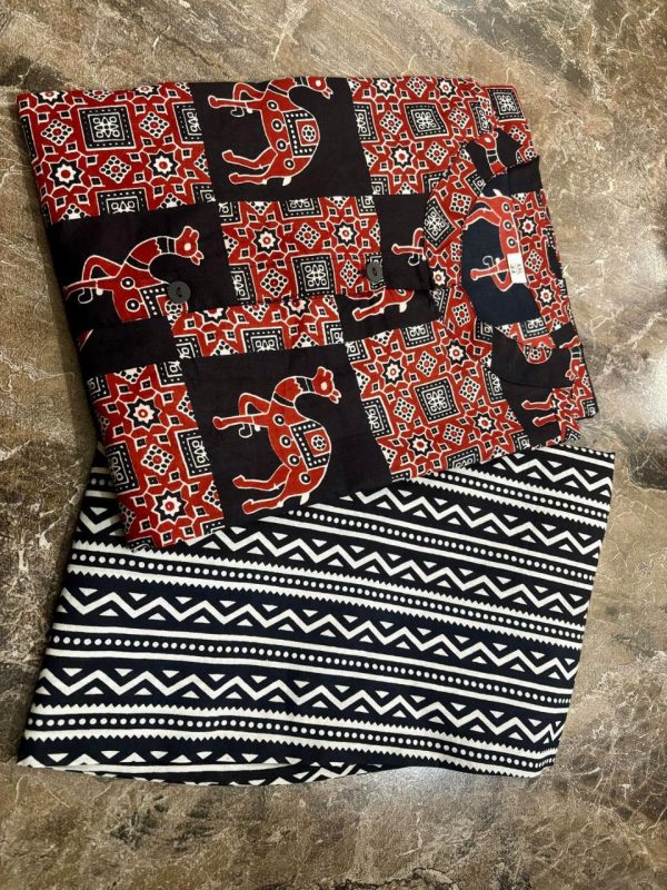 black premium jaipuri floral fine cotton co ord set