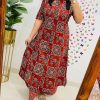red premium jaipuri floral fine cotton co ord set