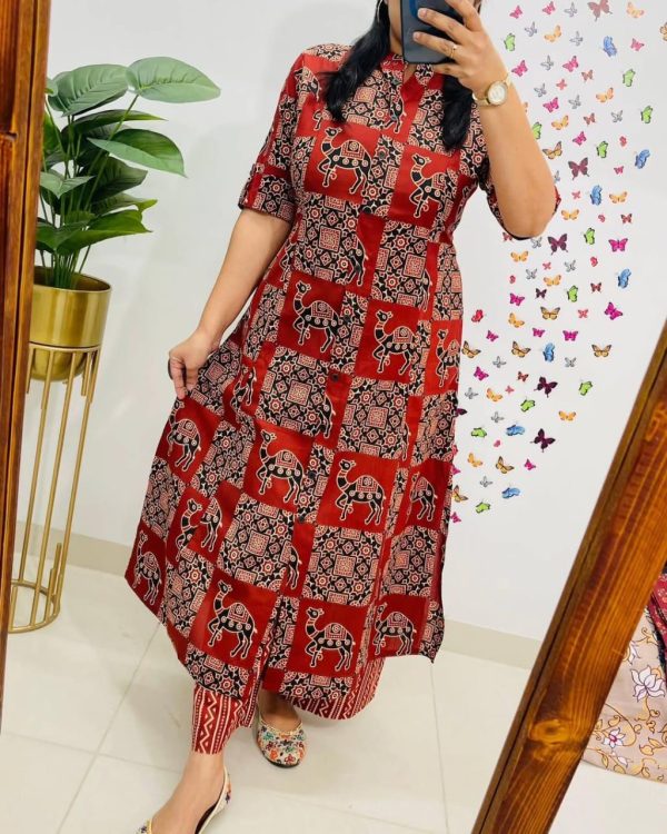 red premium jaipuri floral fine cotton co ord set red premium jaipuri floral fine cotton co ord set