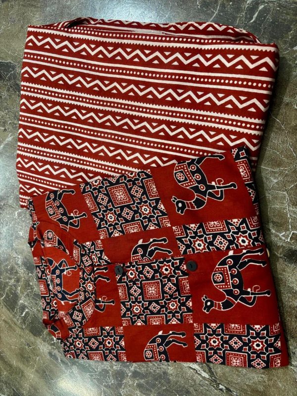 red premium jaipuri floral fine cotton co ord set red premium jaipuri floral fine cotton co ord set