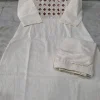 classy embroidered off white kurta set