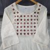 classy embroidered off white kurta set