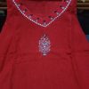 red cotton embroidery co ord set