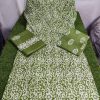 women cotton green dupatta set