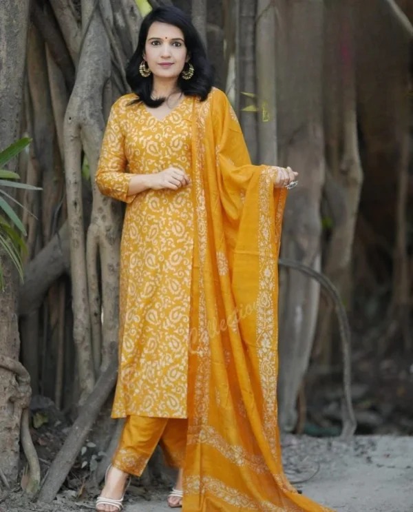 women cotton green dupatta set (copy)