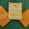 women cotton yellow dupatta set