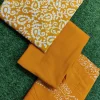 women cotton yellow dupatta set
