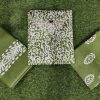 women cotton green dupatta set