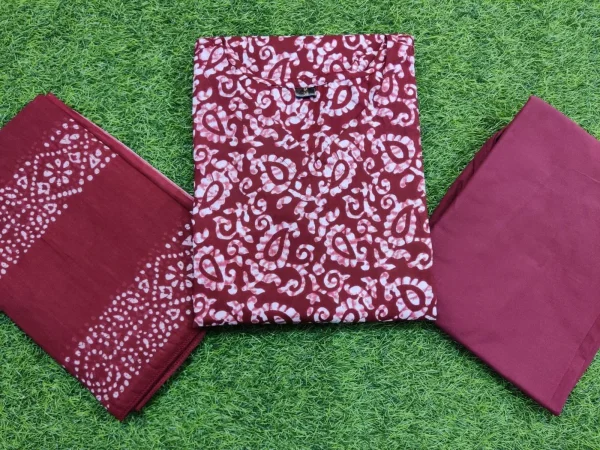 women cotton red dupatta set