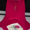 vibrant rani colour short kurti & botanical palazzo co ord set