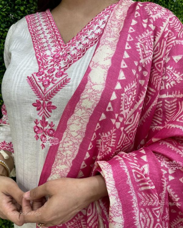 women katha cotton pink dupatta set women katha cotton pink dupatta set