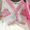 women katha cotton pink dupatta set