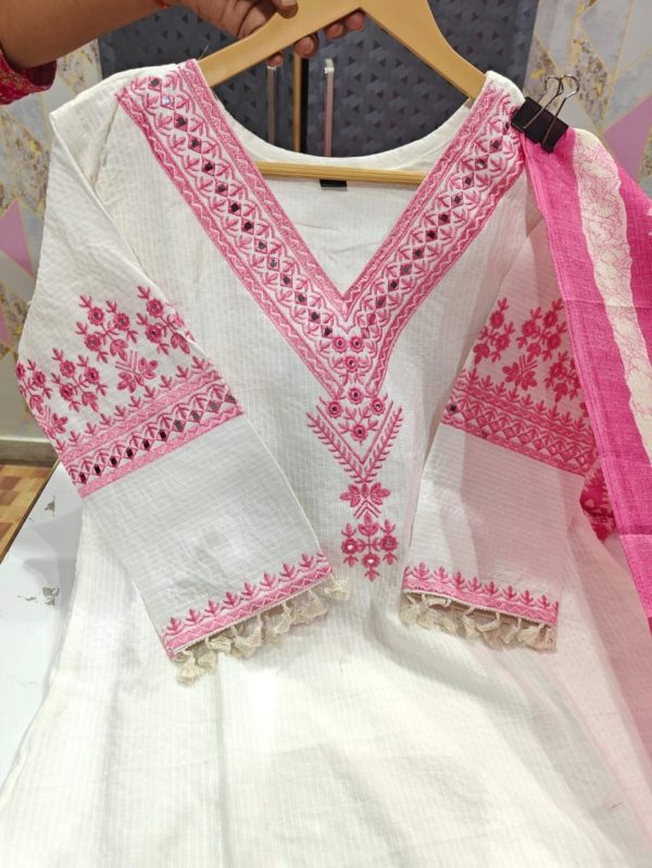 women katha cotton pink dupatta set women katha cotton pink dupatta set