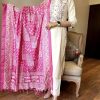 women off white handloom cotton dupatta set